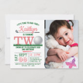 Golf PAR-T-SHIRT 2e verjaardag Foto Kaart (Voorkant)