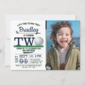 Golf PAR-T-SHIRT 2e verjaardag Foto Kaart (Voorkant)