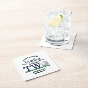 Golf PAR-T-SHIRT 2e verjaardag Kartonnen Onderzetters