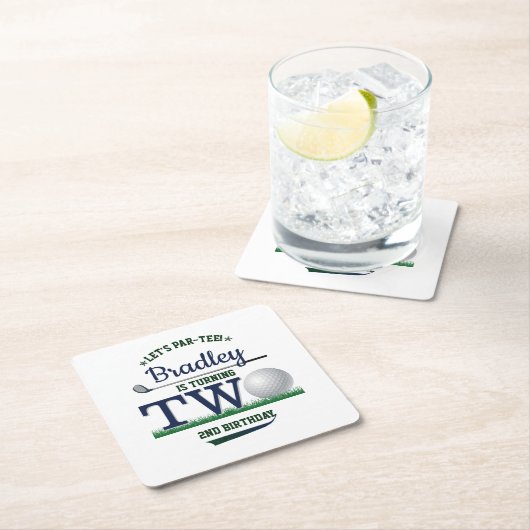 Golf PAR-T-SHIRT 2e verjaardag Kartonnen Onderzetters (Insitu)