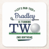 Golf PAR-T-SHIRT 2e verjaardag Kartonnen Onderzetters (Voorkant)