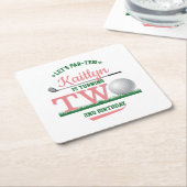 Golf PAR-T-SHIRT 2e verjaardag Kartonnen Onderzetters (Schuin)