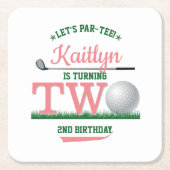 Golf PAR-T-SHIRT 2e verjaardag Kartonnen Onderzetters (Voorkant)