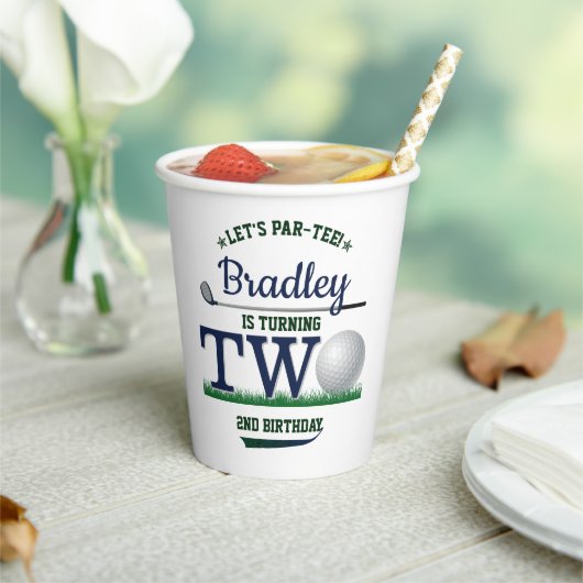 Golf PAR-T-SHIRT 2e verjaardag Papieren Bekers (Insitu)