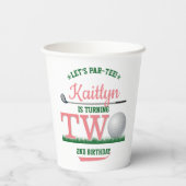 Golf PAR-T-SHIRT 2e verjaardag Papieren Bekers (Achterkant)