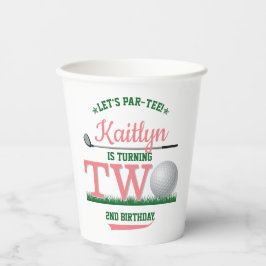Golf PAR-T-SHIRT 2e verjaardag Papieren Bekers