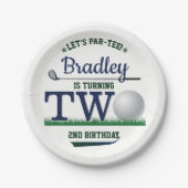 Golf PAR-T-SHIRT 2e verjaardag Papieren Bordje (Voorkant)