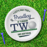 Golf PAR-T-SHIRT 2e verjaardag Papieren Bordje<br><div class="desc">Viel in stijl met deze trendy borden van het tweede verjaardagsdagsdocument. Het ontwerp is gemakkelijk te personaliseren met je eigen formulering en je familie en vrienden zullen enthousiast zijn als ze deze fantastische feestelijke borden zien.</div>