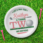 Golf PAR-T-SHIRT 2e verjaardag Papieren Bordje<br><div class="desc">Viel in stijl met deze trendy borden van het tweede verjaardagsdagsdocument. Het ontwerp is gemakkelijk te personaliseren met je eigen formulering en je familie en vrienden zullen enthousiast zijn als ze deze fantastische feestelijke borden zien.</div>