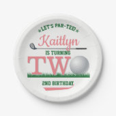 Golf PAR-T-SHIRT 2e verjaardag Papieren Bordje (Voorkant)