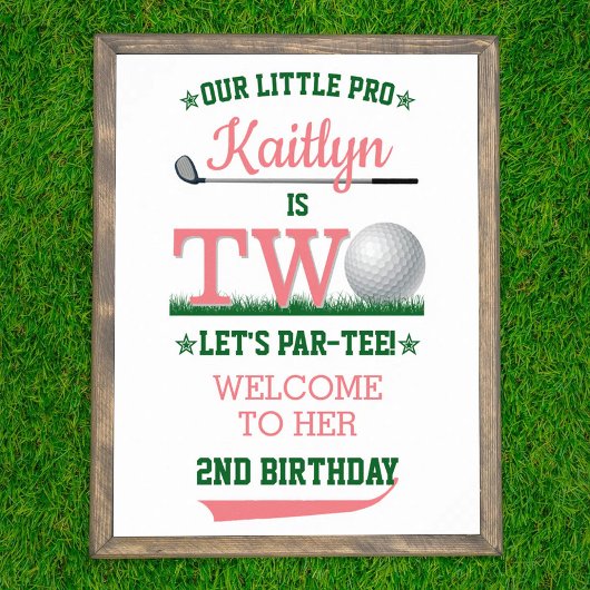 Golf PAR-T-SHIRT 2e verjaardag Poster