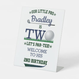 Golf PAR-T-SHIRT 2e verjaardag Reclamebord Met Voetstuk