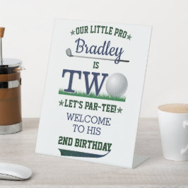 Golf PAR-T-SHIRT 2e verjaardag Reclamebord Met Voetstuk