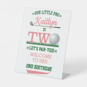 Golf PAR-T-SHIRT 2e verjaardag Reclamebord Met Voetstuk (Voorkant)