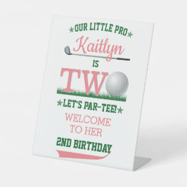 Golf PAR-T-SHIRT 2e verjaardag Reclamebord Met Voetstuk