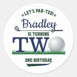 Golf PAR-T-SHIRT 2e verjaardag Ronde Sticker