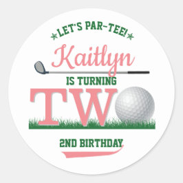 Golf PAR-T-SHIRT 2e verjaardag Ronde Sticker