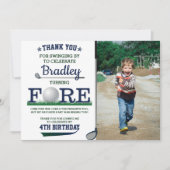 Golf PAR-T-SHIRT 4e geboortedag foto Bedankkaart (Voorkant)