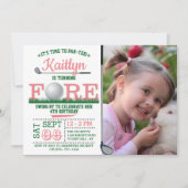 Golf PAR-T-SHIRT 4e geboortedag foto Kaart (Voorkant)