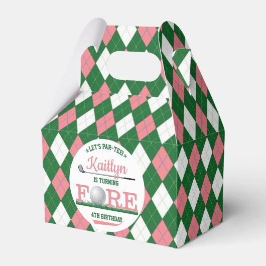 Golf PAR-T-SHIRT 4e verjaardag Bedankdoosjes (Voorkant Zijde)