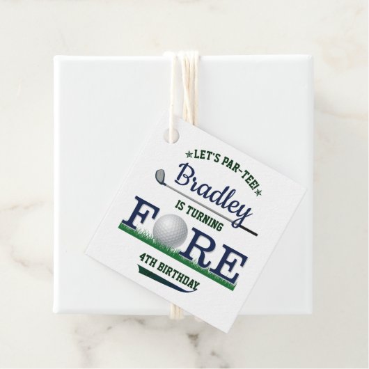 Golf PAR-T-SHIRT 4e verjaardag Bedankjes Labels (In situ)