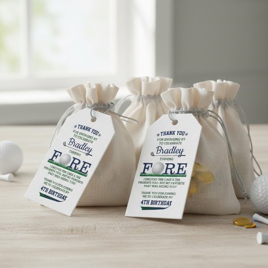 Golf PAR-T-SHIRT 4e verjaardag Cadeaulabel