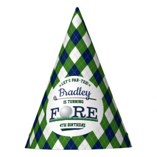 Golf PAR-T-SHIRT 4e verjaardag Feesthoedjes