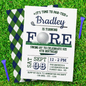 Golf PAR-T-SHIRT 4e verjaardag Kaart