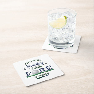 Golf PAR-T-SHIRT 4e verjaardag Kartonnen Onderzetters