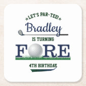 Golf PAR-T-SHIRT 4e verjaardag Kartonnen Onderzetters (Voorkant)