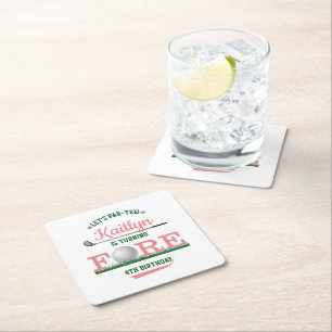 Golf PAR-T-SHIRT 4e verjaardag Kartonnen Onderzetters