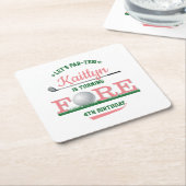 Golf PAR-T-SHIRT 4e verjaardag Kartonnen Onderzetters (Schuin)