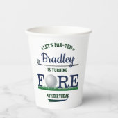 Golf PAR-T-SHIRT 4e verjaardag Papieren Bekers (Voorkant)