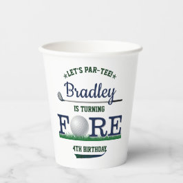 Golf PAR-T-SHIRT 4e verjaardag Papieren Bekers