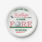 Golf PAR-T-SHIRT 4e verjaardag Papieren Bordje (Voorkant)