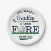 Golf PAR-T-SHIRT 4e verjaardag Papieren Bordje (Voorkant)
