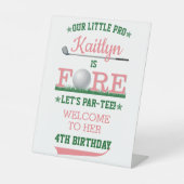 Golf PAR-T-SHIRT 4e verjaardag Reclamebord Met Voetstuk (Voorkant)