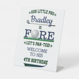 Golf PAR-T-SHIRT 4e verjaardag Reclamebord Met Voetstuk