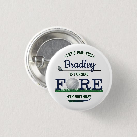 Golf PAR-T-SHIRT 4e verjaardag Ronde Button 3,2 Cm (Voorkant /achterkant)