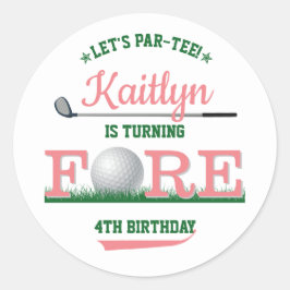 Golf PAR-T-SHIRT 4e verjaardag Ronde Sticker