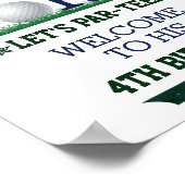 Golf PAR-T-SHIRT 4th Birthday Welcome Sign. Poster (Hoek)