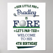 Golf PAR-T-SHIRT 4th Birthday Welcome Sign. Poster (Voorkant)
