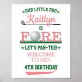 Golf PAR-T-SHIRT 4th Birthday Welcome Sign. Poster (Voorkant)