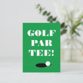 Golf Par T-shirt Briefkaart sjabloon voor clubfees (Staand voorkant)