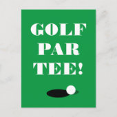 Golf Par T-shirt Briefkaart sjabloon voor clubfees (Voorkant)