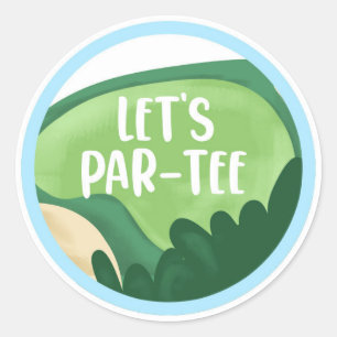 Golf Par-T-shirt Cupcake Boy Birthday Hole in One  Ronde Sticker