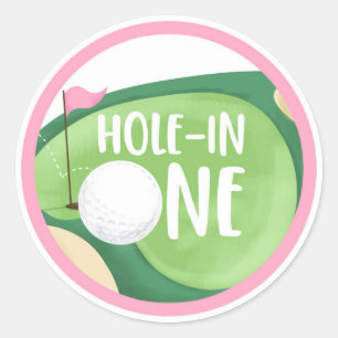 Golf Par-T-shirt Cupcake Girl Birthday Hole in One Ronde Sticker