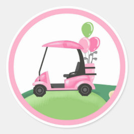Golf Par-T-shirt Cupcake Girl Birthday Hole in One Ronde Sticker