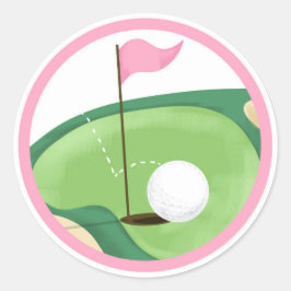 Golf Par-T-shirt Cupcake Girl Birthday Hole in One Ronde Sticker