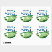 Golf Par-T-shirt Cupcake Topper Boy Birthday Favor Ronde Sticker (Vel)
